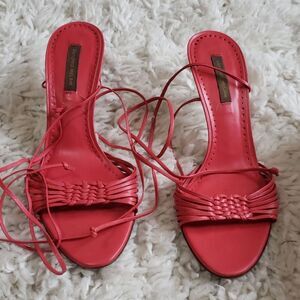 Antonio Melani lace up sandals in Spicy Pink-Size 7.5